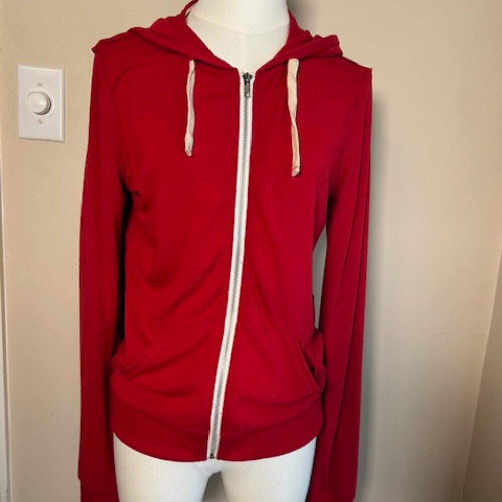 Abbott Main Venice Beach CA Red Zip Front Hoodie Medium